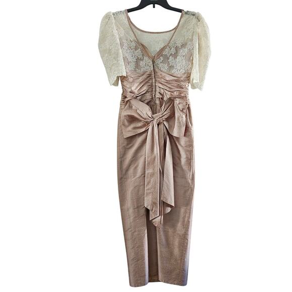 Vintage Alfred Angelo Silk & Embellished Lace Bridesmaid Formal Dress Size Small - Picture 2 of 15